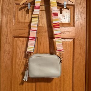 Pom Pom London City Crossbody Bag with Multicolor Strap